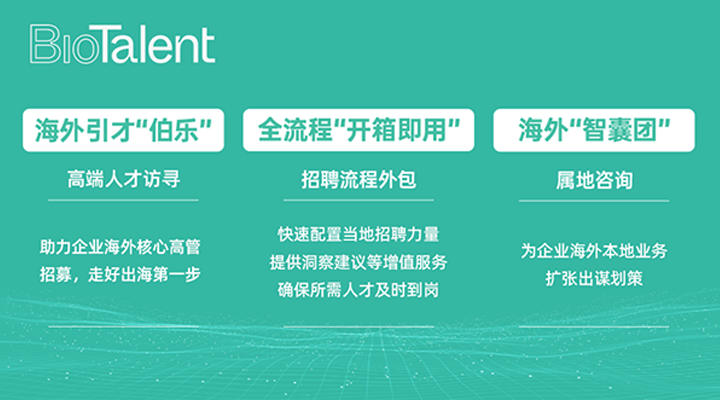 猎头公司九州ku游官网国际的海外分支团队BioTalent专注于生命健康领域的人才服务